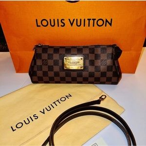 Authentic Louis Vuitton Eva Clutch in Damier Ebene